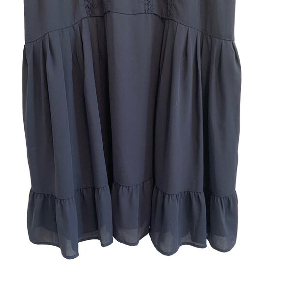 Anthropologie Sunday Best Navy Blue Sleeveless Ruffled Mini Dress - Picture 3 of 10